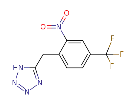 Molecular Structure of 922711-85-1 (2H-Tetrazole, 5-[[2-nitro-4-(trifluoromethyl)phenyl]methyl]-)