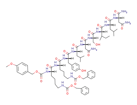 Molecular Structure of 75720-37-5 (Z(OMe)-Lys(Z)-Lys(Z)-Tyr-Leu-Asn-Ser-Ile-Leu-Asn-NH<sub>2</sub>)