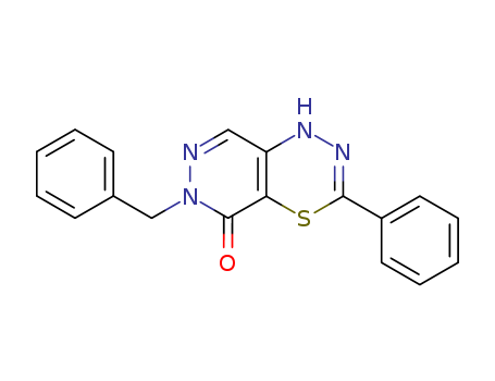 1H-Pyridazino[4,5-e][1,3,4]thiadiazin-5(6H)-one,  3-phenyl-6-(phenylmethyl)-