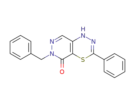 Molecular Structure of 90330-78-2 (1H-Pyridazino[4,5-e][1,3,4]thiadiazin-5(6H)-one,
3-phenyl-6-(phenylmethyl)-)