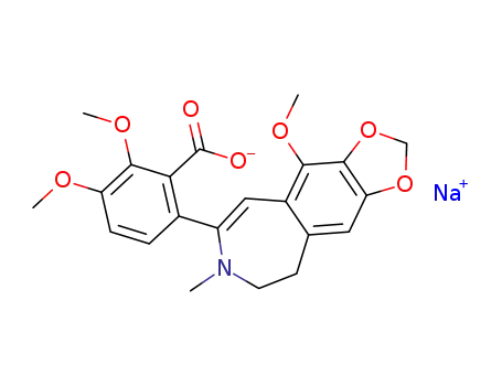 2,3-dimethoxy-6-(4-methoxy-7-methyl-8,9-dihydro-7<i>H</i>-[1,3]dioxolo[4',5':4,5]benzo[1,2-<i>d</i>]azepin-6-yl)-benzoic acid; sodium salt