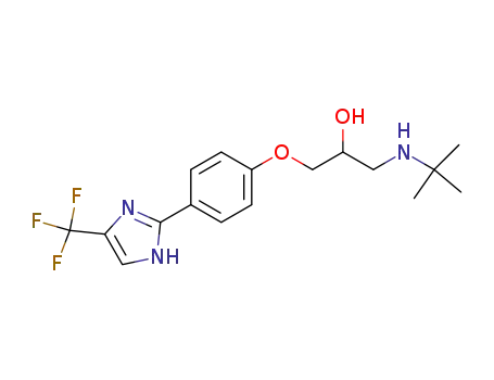 Molecular Structure of 60963-77-1 (1-(tert-butylamino)-3-{4-[5-(trifluoromethyl)-1H-imidazol-2-yl]phenoxy}propan-2-ol)