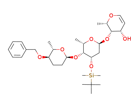 (2S,3S,4S)-3-[(2S,4S,5R,6S)-5-((2S,5R,6S)-5-Benzyloxy-6-methyl-tetrahydro-pyran-2-yloxy)-4-(tert-butyl-dimethyl-silanyloxy)-6-methyl-tetrahydro-pyran-2-yloxy]-2-methyl-3,4-dihydro-2H-pyran-4-ol