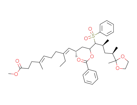 Benzoic acid (4E,8E)-(S)-1-[(2S,4R)-1-benzenesulfonyl-2-methyl-4-(2-methyl-[1,3]dioxolan-2-yl)-pentyl]-5-ethyl-11-methoxycarbonyl-3,9-dimethyl-undeca-4,8-dienyl ester