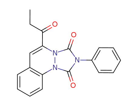 Molecular Structure of 132853-85-1 (1H-[1,2,4]Triazolo[1,2-a]cinnoline-1,3(2H)-dione,
5-(1-oxopropyl)-2-phenyl-)