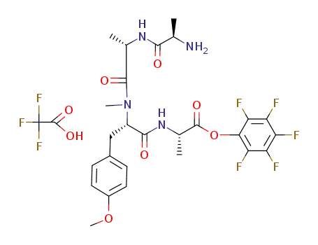 (S)-2-[(S)-2-{[(S)-2-((R)-2-Amino-propionylamino)-propionyl]-methyl-amino}-3-(4-methoxy-phenyl)-propionylamino]-propionic acid pentafluorophenyl ester; compound with trifluoro-acetic acid