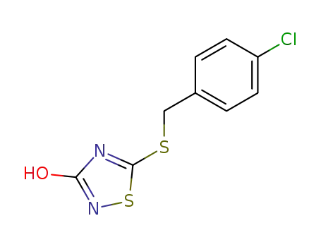 Molecular Structure of 56409-46-2 (1,2,4-Thiadiazol-3(2H)-one, 5-[[(4-chlorophenyl)methyl]thio]-)