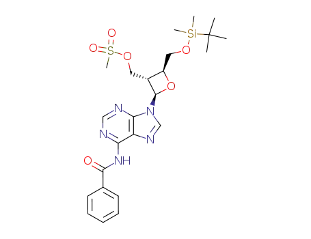 Methanesulfonic acid (2R,3R,4S)-2-(6-benzoylamino-purin-9-yl)-4-(tert-butyl-dimethyl-silanyloxymethyl)-oxetan-3-ylmethyl ester