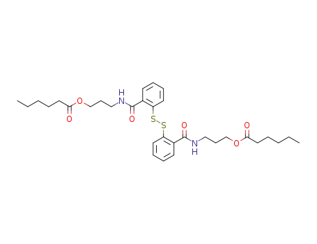 Molecular Structure of 88848-50-4 (disulfanediylbis(benzene-2,1-diylcarbonyliminopropane-3,1-diyl) dihexanoate)