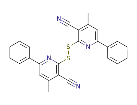 Molecular Structure of 54364-16-8 (3-Pyridinecarbonitrile, 2,2'-dithiobis[4-methyl-6-phenyl-)
