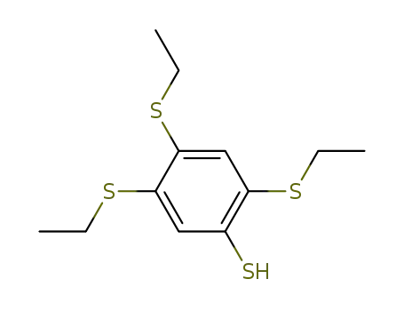 Molecular Structure of 74542-74-8 (Benzenethiol, 2,4,5-tris(ethylthio)-)