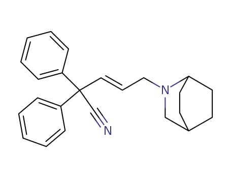 Molecular Structure of 62260-12-2 (Benzeneacetonitrile,
a-[3-(2-azabicyclo[2.2.2]oct-2-yl)-1-propenyl]-a-phenyl-)