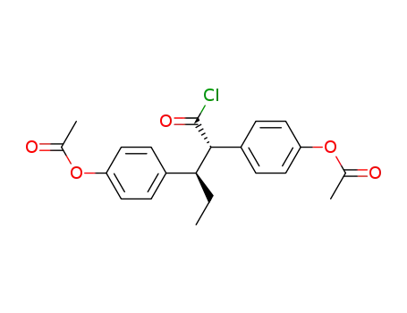Molecular Structure of 107036-23-7 (Acetic acid 4-[(1S,2R)-2-(4-acetoxy-phenyl)-1-chlorocarbonyl-butyl]-phenyl ester)