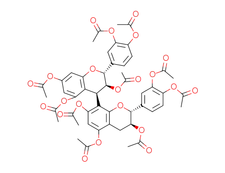 [4,8]-2,3-trans-3,4-cis:2,3-trans-deca-O-acetyl-bi-(+)-catechin