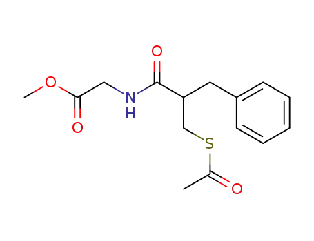 Molecular Structure of 81110-05-6 (N-[2-[(Acetylthio)methyl]-1-oxo-3-phenylpropyl]glycine Methyl Ester)