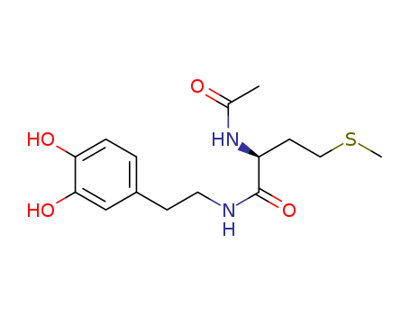 Molecular Structure of 122570-36-9 (Butanamide,2-(acetylamino)-N-[2-(3,4-dihydroxyphenyl)ethyl]-4-(methylthio)-, (2S)-)