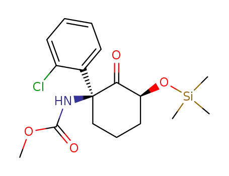 Molecular Structure of 103904-71-8 ([(1S,3S)-1-(2-Chloro-phenyl)-2-oxo-3-trimethylsilanyloxy-cyclohexyl]-carbamic acid methyl ester)