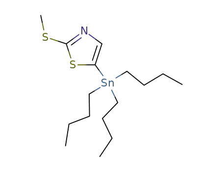 Molecular Structure of 157025-34-8 (2-(Methylthio)-5-(tributylstannyl)thiazole)