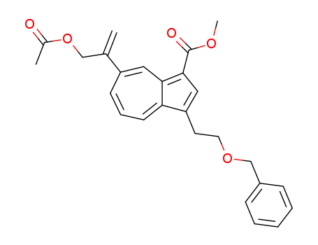 Molecular Structure of 138078-37-2 (1-Azulenecarboxylic acid,
7-[1-[(acetyloxy)methyl]ethenyl]-3-[2-(phenylmethoxy)ethyl]-, methyl ester)