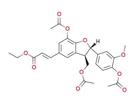 Ethyl (E)-3<2RS,3SR)-7-acetoxy-2-(4-acetoxy-3-methoxyphenyl)-3-acetoxymethyl)-2,3-dihydro-1-benzofuran-5-yl>-2-propenoate