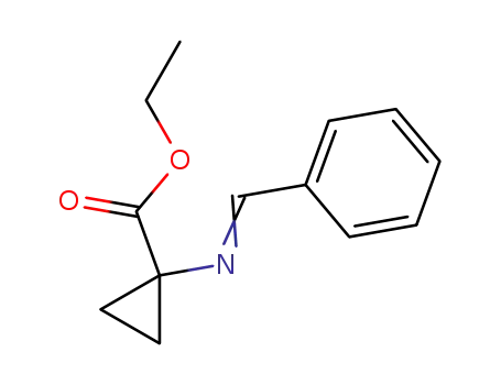 Molecular Structure of 80622-04-4 (Cyclopropanecarboxylic acid, 1-[(phenylmethylene)amino]-, ethyl ester)