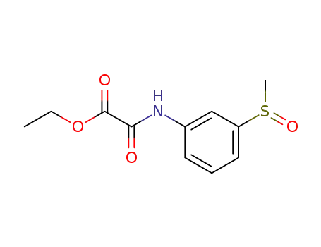 Molecular Structure of 63170-24-1 (Acetic acid, [[3-(methylsulfinyl)phenyl]amino]oxo-, ethyl ester)