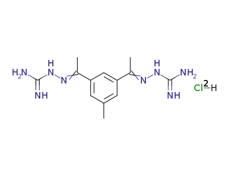 Molecular Structure of 87533-36-6 (Hydrazinecarboximidamide,
2,2'-[(5-methyl-1,3-phenylene)diethylidyne]bis-, dihydrochloride)