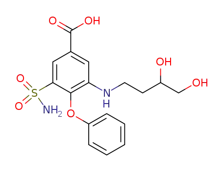 Molecular Structure of 59182-22-8 (Benzoic acid,
3-(aminosulfonyl)-5-[(3,4-dihydroxybutyl)amino]-4-phenoxy-)