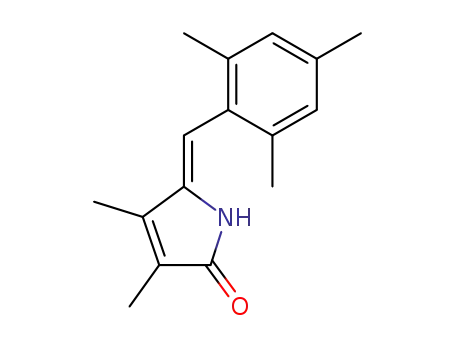 Molecular Structure of 62668-73-9 (2H-Pyrrol-2-one,
1,5-dihydro-3,4-dimethyl-5-[(2,4,6-trimethylphenyl)methylene]-, (Z)-)