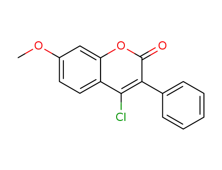 Molecular Structure of 111888-13-2 (2H-1-Benzopyran-2-one, 4-chloro-7-methoxy-3-phenyl-)
