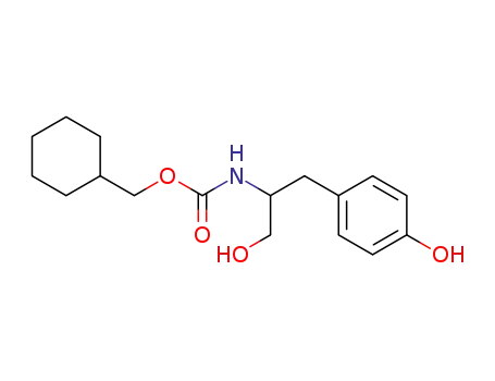 Molecular Structure of 60142-60-1 (Carbamic acid, [2-hydroxy-1-[(4-hydroxyphenyl)methyl]ethyl]-,
cyclohexylmethyl ester)