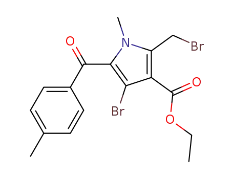 1H-Pyrrole-3-carboxylic acid,
4-bromo-2-(bromomethyl)-1-methyl-5-(4-methylbenzoyl)-, ethyl ester