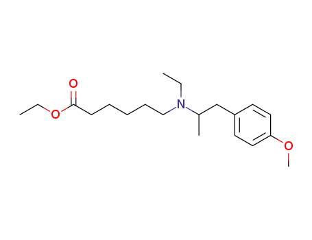 Molecular Structure of 57646-55-6 (5-[n-ethyl-[1-methyl-2-(4-methoxyphenyl)]-ethylamino]-1-pentane carboxylic acid ethylester)