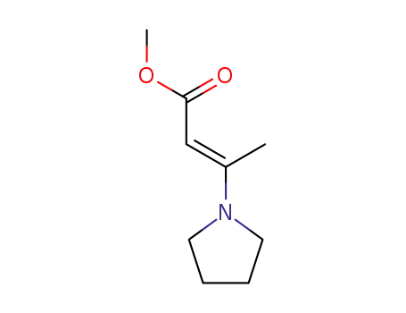 Molecular Structure of 55212-79-8 (2-Butenoic acid, 3-(1-pyrrolidinyl)-, methyl ester, (2E)-)