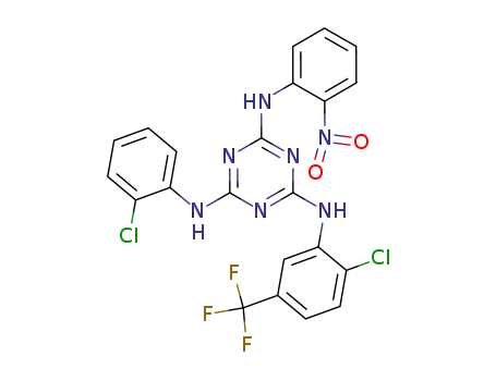 N-(2-Chloro-phenyl)-N'-(2-chloro-5-trifluoromethyl-phenyl)-N''-(2-nitro-phenyl)-[1,3,5]triazine-2,4,6-triamine
