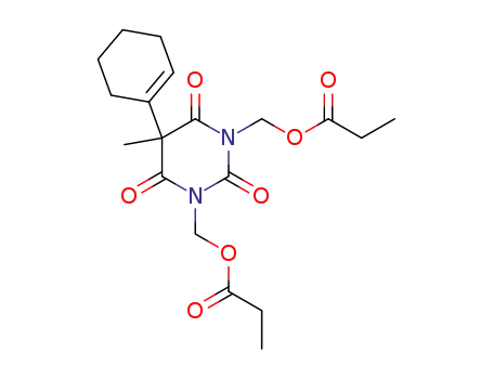 Molecular Structure of 138548-31-9 (2,4,6(1H,3H,5H)-Pyrimidinetrione,
5-(1-cyclohexen-1-yl)-5-methyl-1,3-bis[(1-oxopropoxy)methyl]-)