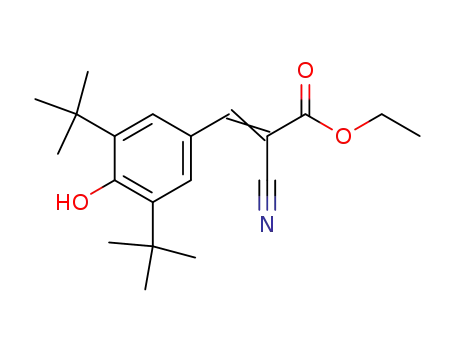 Molecular Structure of 3293-92-3 (2-Cyano-3-(3,5-ditert-butyl-4-hydroxyphenyl)propenoic acid ethyl ester)
