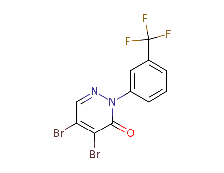 Molecular Structure of 27314-17-6 (3(2H)-Pyridazinone, 4,5-dibromo-2-[3-(trifluoromethyl)phenyl]-)