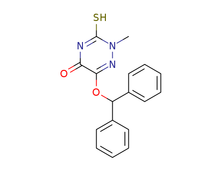 Molecular Structure of 136933-57-8 (1,2,4-Triazin-5(2H)-one,
6-(diphenylmethoxy)-3,4-dihydro-2-methyl-3-thioxo-)