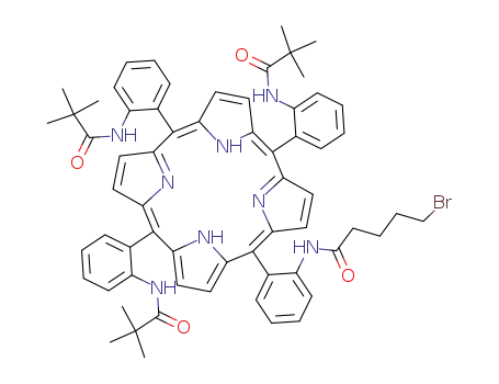 Molecular Structure of 80441-41-4 (meso-β-<o-(5-bromopentanamido)phenyl>-α,α,α-tris<(o-pyvalamido)phenyl>porphyrin)