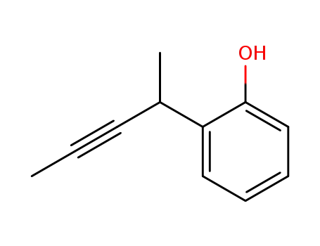 Molecular Structure of 1128-01-4 (Phenol, o-(1-methyl-2-butynyl)-)