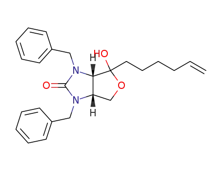 cis 1,3-Dibenzyl-4-(hex-5'-enyl)-4-hydroxy-2,3,3a,4,6,6a-hexahydrofuro<3,4-d>imidazol-2-one