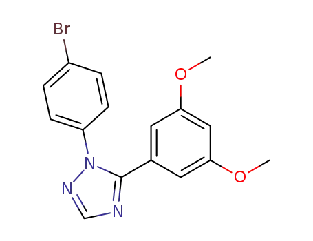 Molecular Structure of 71565-94-1 (1H-1,2,4-Triazole, 1-(4-bromophenyl)-5-(3,5-dimethoxyphenyl)-)