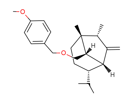 Molecular Structure of 138366-28-6 ((1R,4S,5R,7R,8S)-4-Isopropyl-8-(4-methoxy-benzyloxymethyl)-1,7-dimethyl-6-methylene-bicyclo[3.2.1]octane)