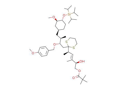 2,2-Dimethyl-propionic acid (E)-(2R,5R)-2-hydroxy-5-{2-[(2S,3R)-2-(4-methoxy-benzyloxy)-4-((1S,3R,4R)-3-methoxy-4-triisopropylsilanyloxy-cyclohexyl)-3-methyl-butyl]-[1,3]dithian-2-yl}-3-methyl-hex-3-enyl ester