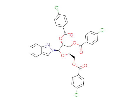 2-(2,3,5-tris-O-(p-chlorobenzoyl)-β-D-ribofuranosyl)indazole