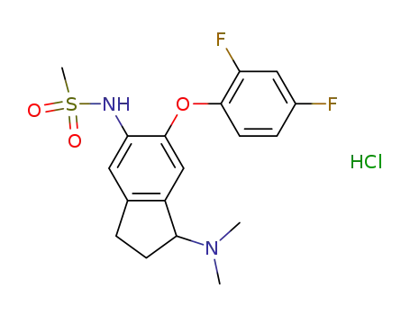 Methanesulfonamide,
N-[6-(2,4-difluorophenoxy)-1-(dimethylamino)-2,3-dihydro-1H-inden-5-yl
]-, monohydrochloride