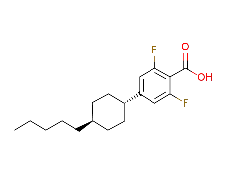 Molecular Structure of 88308-48-9 (Benzoic acid, 2,6-difluoro-4-(4-pentylcyclohexyl)-, trans-)