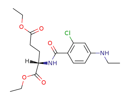 Molecular Structure of 112888-95-6 (L-Glutamic acid, N-[2-chloro-4-(ethylamino)benzoyl]-, diethyl ester)