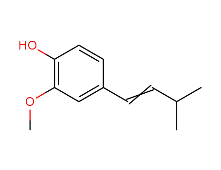 Molecular Structure of 51346-42-0 (2-Methoxy-4-((E)-3-methyl-but-1-enyl)-phenol)